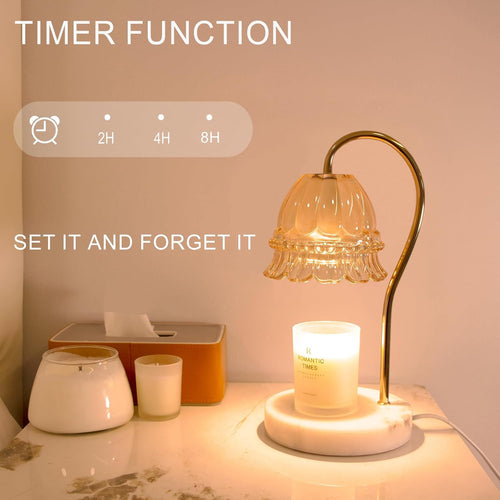 Candle Warmer Lamp with Timer & Dimmer – Electric Wax Warmer for Jar Candles (Milk Tea)