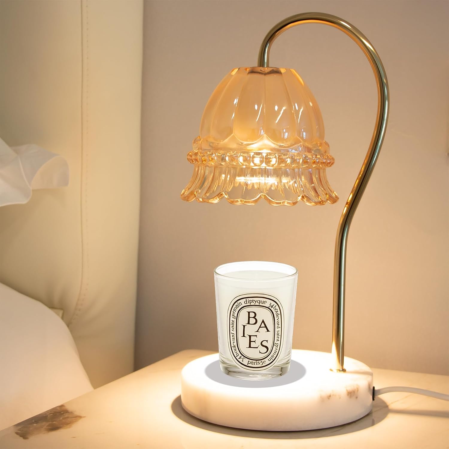 Candle Warmer Lamp with Timer & Dimmer – Electric Wax Warmer for Jar Candles (Milk Tea)