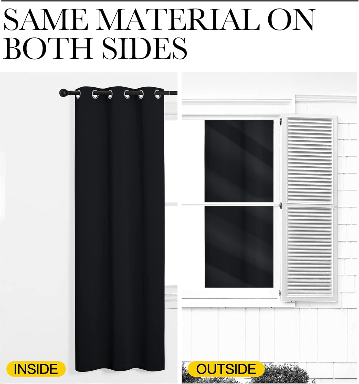 NICETOWN Black Blackout Curtains – Thermal Insulated Grommet Window Drapes, 2 Panels (42" x 63")